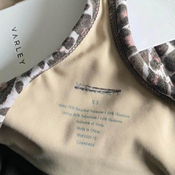Varley Womens Let's Move Park Sports Bra Size XS Leopard Print NWT $68 - Picture 5 of 11